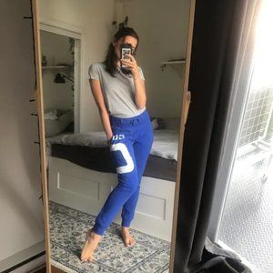 Blue jogging pants